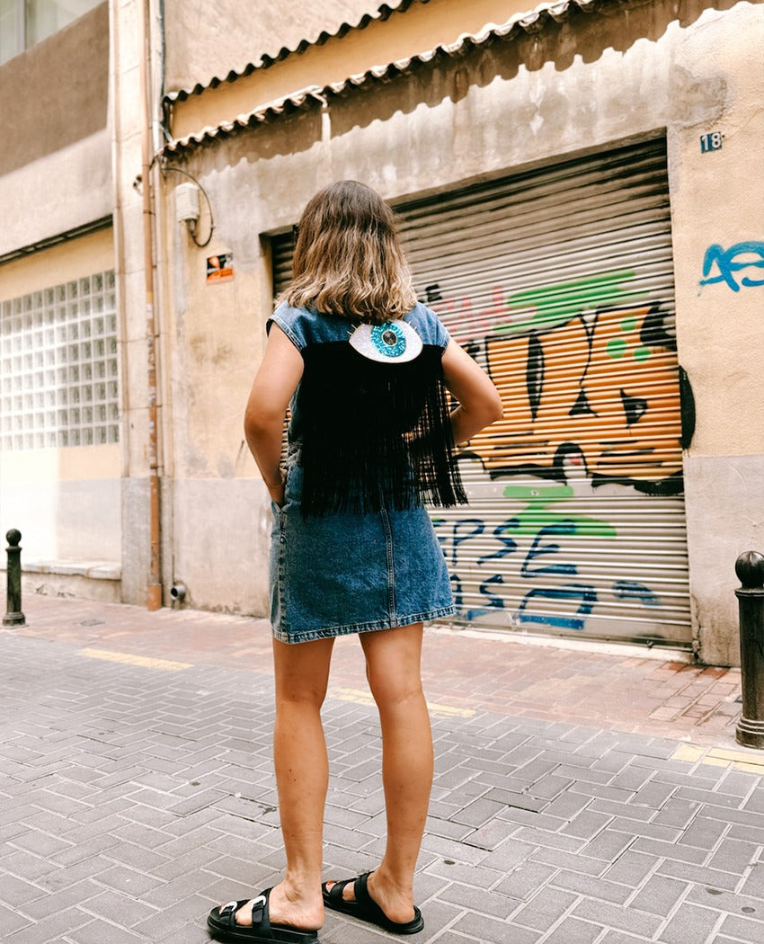 VESTIDO OJO FLECOS