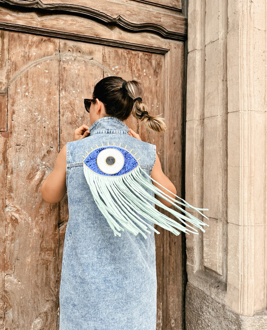 VESTIDO OJO TURQUESA