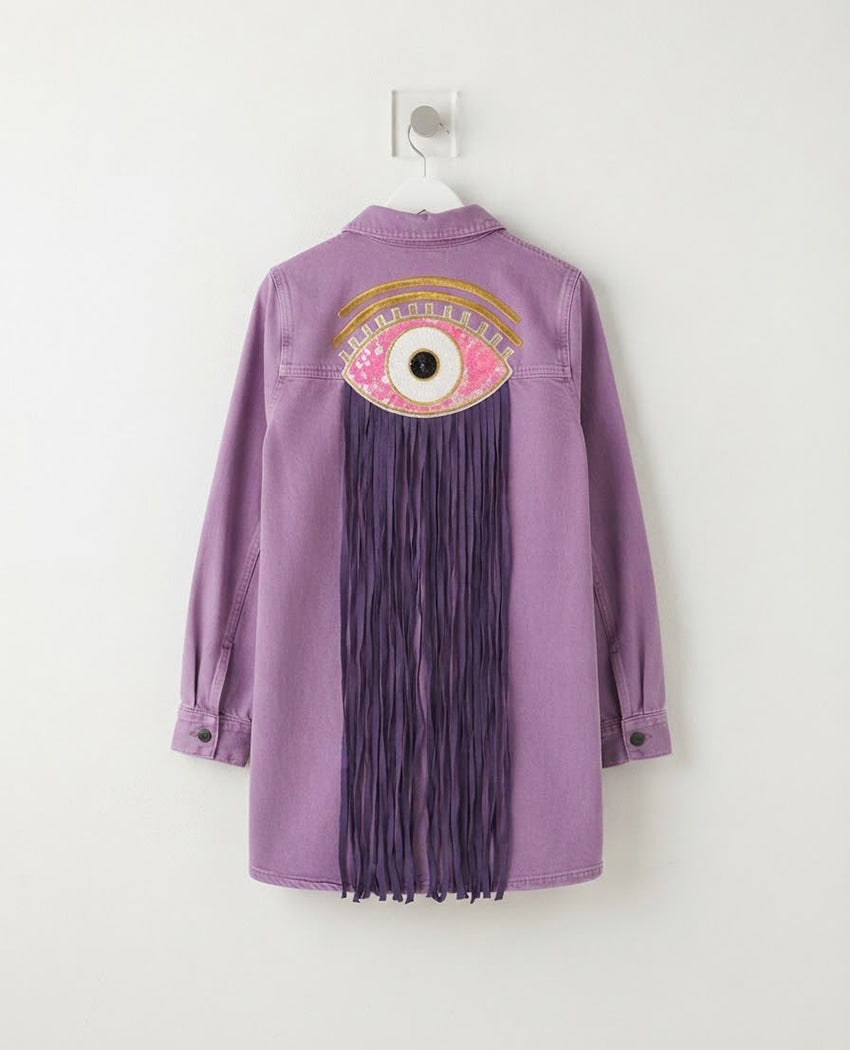 CAZADORA LILA FLECOS