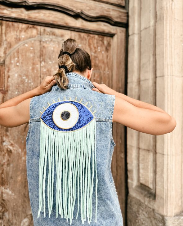 VESTIDO OJO TURQUESA