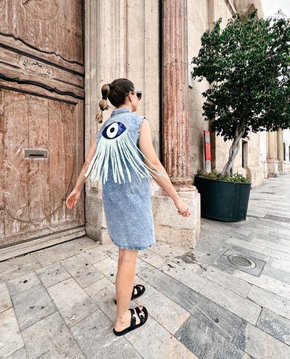 VESTIDO OJO TURQUESA