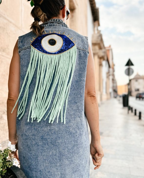 VESTIDO OJO TURQUESA