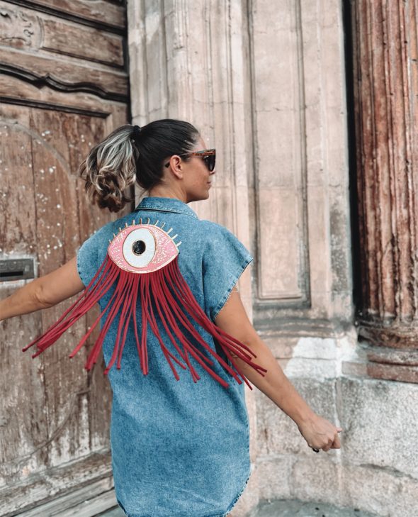 VESTIDO OJO GRANATE