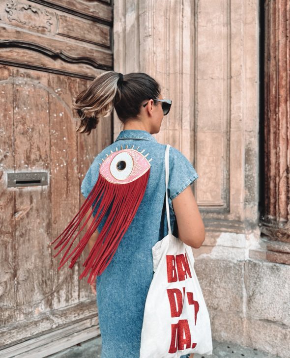VESTIDO OJO GRANATE