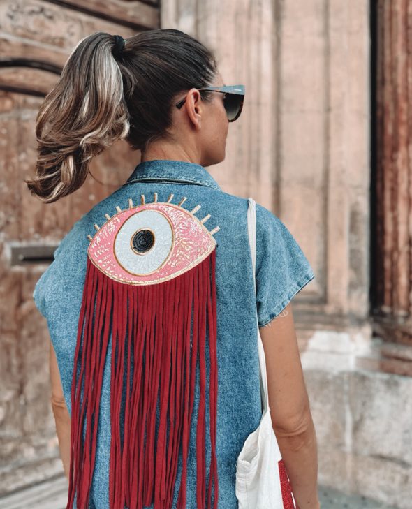 VESTIDO OJO GRANATE