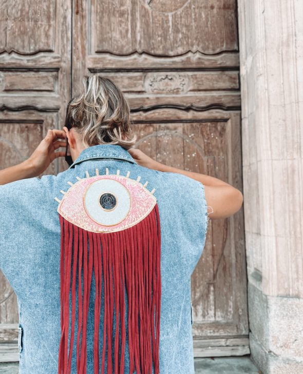 VESTIDO OJO GRANATE